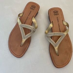 Athena Alexander Gold Sandals Size 6